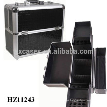 professional makeup cases with crocodile pattern PVC leather skin